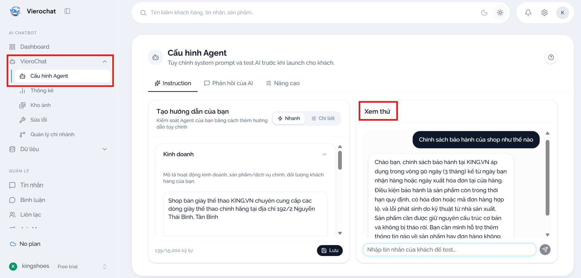 Xem thử sau huấn luyện